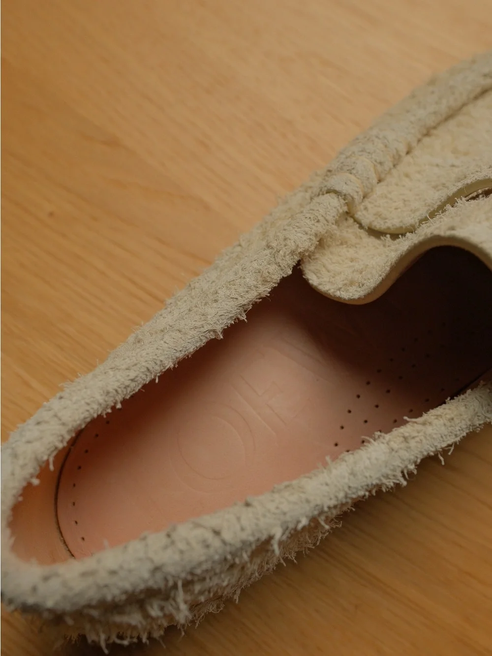 Loewe Campo Brushed Suede Loafers Canvas Soft White Women’s sz 39